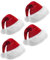 Artiqueva 4 Stück Weihnachtsmütze Weihnachtsmützen Set Nikolausmütze Dicker Fellrand aus Plüsch Nikolaus Mütze Weihnachtliche（Unisex）