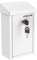 Uniclife Caja de metal blanco con cerradura de llave, caja de sugerencias segura, buzón montado en la pared con ranura superior, caja de regalo de acero para oficina en casa y negocios
