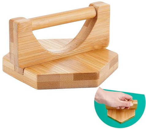 NBEADS Barras de Madera para Grabado, Máquina de Impresión Manual con Mango para Impresión En Bloque Hexagonal, Linograbado, Elaboración, Scrapbooking