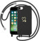 Woijrly Coque pour iPhone 8/iPhone SE 2020/iPhone 7/SE 2022 avec Cordon, Étui Housse Motif Or Coeur avec Collier Lanyard Réglable Amovible Mince Souple TPU Silicone Camera Antichoc Lanière Case, Noir