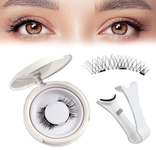 Magnetische Wimpern von Enjuvie, Magnetische Wimpern von Enjuvie mit Applikator, Wimpern mit natürlichem Look, Wiederverwendbar, einfach zu tragen und zu entfernen (Simple)