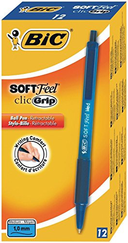 kugelschreiber soft feel, Strichstärke 0.4mm, Schaft blau, mit Clip, blau