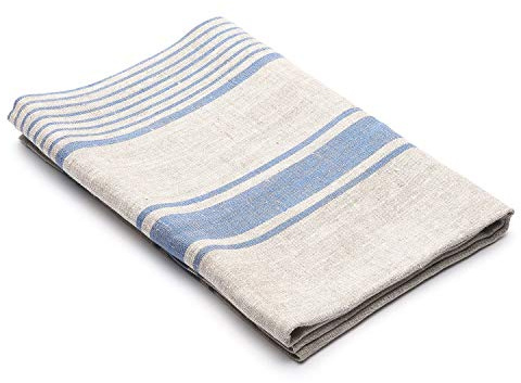 LinenMe 65 x 130 cm Badetuch Blaues Leinen Provance 0075502