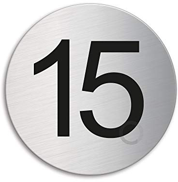 Round room house mailbox number 15 brushed stainless steel no.40085
