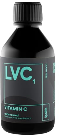 lipolife liposomal high Strength Vitamin C - 48 Servings 1000mg unflavoured. LVC1 Made in UK to GMP Standards. Vegan Gluten-Free (lipolife Gold) | Vitamin C Liquid