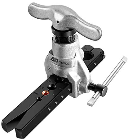 Flexzion Bördelgerät für Rohre und Leitungen, Bördelwerkzeug Winkelbieger mit Schnellspannvorrichtung Reparatur Aluminium 45 Grad 3/16-3/4