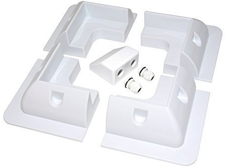 LOWENERGIE 5 Piece Solar Panel Mounting Bracket White Square Set Kit Adhesive Bond Plus Cable Entry. for Caravans, Motorhomes, Boats & Any Flat Surface
