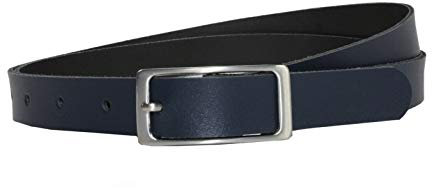 Vascavi Ledergürtel, 2 cm breit, Made in Germany, echt Leder Gürtel für Damen, als Hüftgürtel, kürzbar (90 cm Gesamtlänge 100 cm, Dunkelblau)