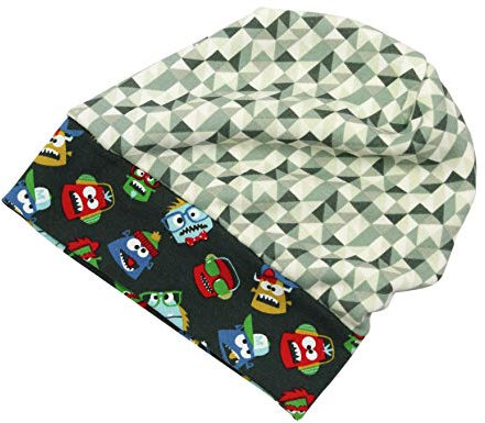 Farbgewitter Jungen Wintermütze Slouch-Beanie gefüttert Monster, Farbe:grün, Größe:XS (46-48)