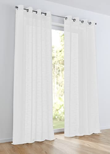Kutti Vorhang Gardine Schal Ösen Celtic Creme halbtransparent Breite 140 cm x Höhe 245 cm (1 Stück)
