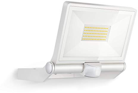 Steinel Faretto a LED XLED ONE XL S, sensore di movimento a 180°, 42,6 W, 4200 lm a 3000 K, in alluminio, per vialetti, Bianco