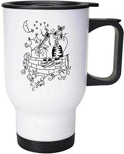 Azeeda 400ml 'Owl and Pussy Cat' Reusable Coffee/Travel Mug (MG00021088)