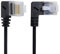 Cablecc - Cable Ethernet Cat6 ultrafino RJ45, ángulo izquierdo a derecho, cable de red UTP de 25 cm, cable de conexión LAN Cat6a de 90 grados para ordenador portátil router TV Box