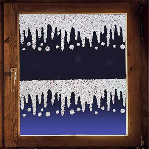 alles-meine.de GmbH 5 * 80 cm große Fenstersticker - Motivwahl - 3D Glitzer & Glimmer Eiszapfen - Schneeflocken & Schneesterne - Bordüre/Girlande - statisch - selbstklebend..