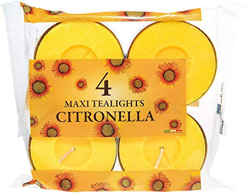 Maxi-Teelichter, Citronella, 10 Stunden, 4 Stück