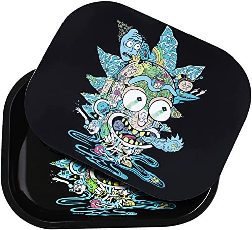 Guseo Metal Rolling Tray with Magnetic Spill Proof Cover Lid Top- Cigarette Rolling Trays - Smoke Accessories - Rolling Paper Tray - Rolling Plate - 7 x 5.5Inches