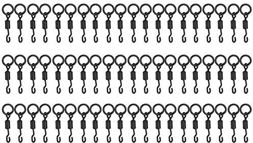 Eddwiin Angelhaken Wirbel 60pcs Universal Wirbeladapter Angeln Spinnfischen ZubehöR Rolling Wirbel Edelstahl Angelwirbel für Angeln Salzwasser