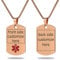 UNICGIFT Medical Alert Necklace Free Custom Engraving Personalized Gift Rose Gold Polished Stainless Steel ID Tag Pendant for Men Women
