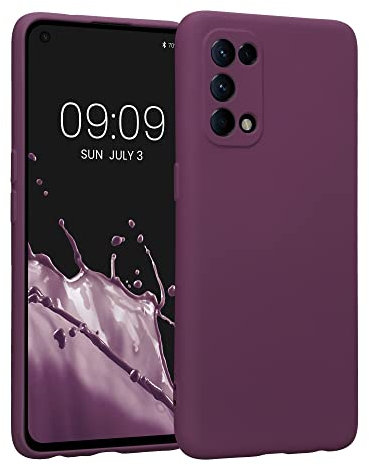 kwmobile Slim Case kompatibel mit Oppo Find X3 Lite Hülle - Handyhülle aus Silikon in Bordeaux Violett
