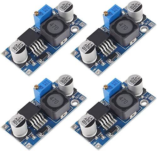 DUBEUYEW LM2596 DC-DC Buck Converter, Adjustable Step Down Voltage Regulator 3-40V to 1.5-35V High Efficiency Power Supply Volt Reducer Transformer Module(4PCS)