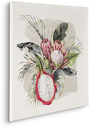 Komar Keilrahmenbild im Echtholzrahmen - Sweet Pitaya - Größe 60 x 60 cm - Wandbild, Kunstdruck, Wanddekoration, Design, Wohnzimmer, Schlafzimmer
