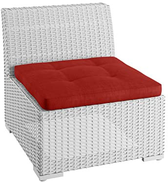 sunnypillow Gartenkissen Sitzkissen für Gartenmöbel Rattanmöbel | Outdoor/Indoor | 40x40x10 cm | Rot| Dicke 10cm | Polsterauflagen Sitzauflage für Rattansessel