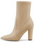 Castamere Donna Chunky Blocco Alto High Tacco Heel a Punta Stivaletti Cerniera Slip-on Cute Dress da Matrimonio Feste Stivali 10 CM Beige Raso 38 EU