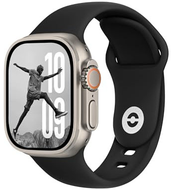DONEGANI SB für Apple Watch Armband Ultra 2 Se 40mm 44mm 46mm 42mm 45mm 41mm 38mm 49mm Series 10 9 8 7 6 5 4 3 Original Damen Herren Sport Silikon Schwarz