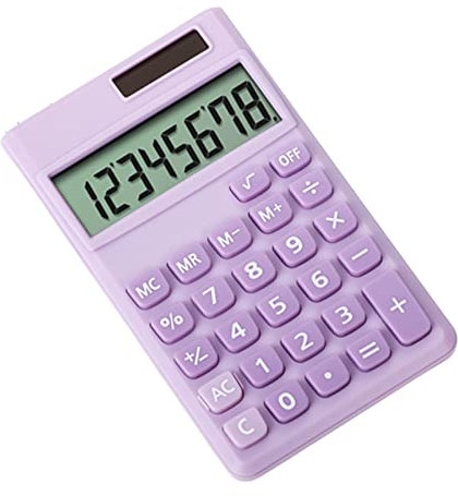 Mini calculatrices, Calculatrice de Poche, Batterie Solaire à 8 Chiffres, Calculatrice de Bureau pour Le Bureau, la Maison et l'école | Calculatrice Simple à Fonction Standard-Violet