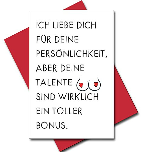 KARTEN 24 VERSAND Freche Jahrestag Karte Valentinskarte Liebesbrief für sie Frau Freundin Valentinstagskarte Geschenk Jubiläum Geburtstagskarte Ehefrau frech Liebeserklärung (Spruchplus)