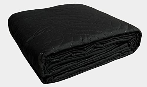 one-home Tagesdecke Bettüberwurf 140x210 cm / 220x240 cm Uni gesteppt Bettdecke Wohndecke, Größe:220x240 cm, Farbe:schwarz