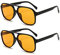 OSAGAMA Vintage Retro Sonnenbrille Gelb Getönte Brille für Damen Herren (Gelb*2)