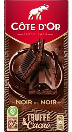 COTE D'OR Fourré Épais Noir Truffé Coeur Coulant Chocolat 190G - Plaisir Intense pour les Gourmands Avertis! - Lot De 4 - Vendu Par Lot