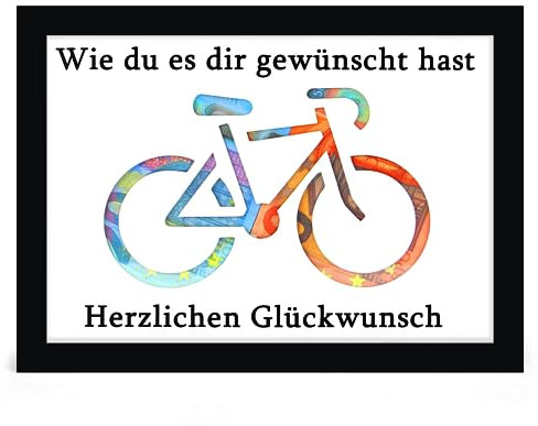 Frexpor Geldgeschenk Fahrrad für Männer und Frauen, originell Geburtstag Geschenke Verpackung, Coole Geldgeschenke Bilderrahmen für Freunde, Familie, Liebhaber usw, DIN A5 (Schwarz)