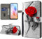 KEDBBAO Handyhülle für Xiaomi Mi 11 Lite 4G / 5G / 5G NE Hülle Muster Klapphülle für Xiaomi 11 Lite Leder Tasche Case Flip Magnet Motive Wallet Schutzhülle für Xiaomi 11 Lite 5G NE, Rot Rose