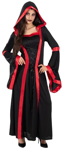 Funidelia Disfraz de vampiresa sacerdotisa para mujer, Incluye vestido con capucha - Traje para adultos para fiestas, Carnaval y Halloween - Talla S