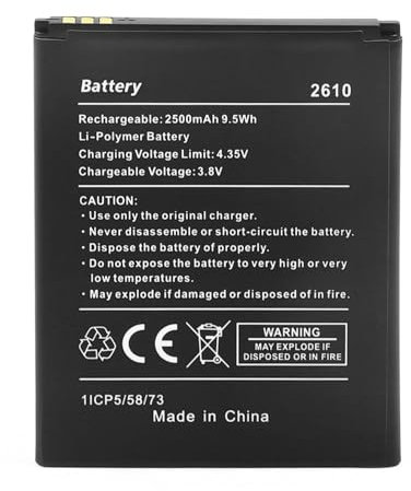 SHAWOROCE Batterie rechargeable compatible avec Wiko téléphone portable Jerry 2 3 Tommy 3 Y60 Mobile Smartphone 2610 Batterie Li-ion 2500 mAh 3,8 V