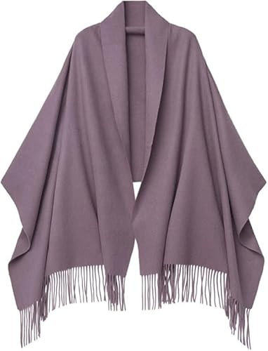 PFLife Damen Kaschmir Schal Schultertuch Deckenschal aus weichem Kaschmir mit Fransen Winter Schal, 80'' * 27'' (200 x 70 cm) (Lila)