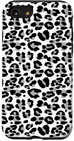 iPhone SE (2020) / 7 / 8 Black And White Leopard Cheetah Print Phone Case Cute Animal Case