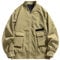 Ying Fliegerjacke Herren Slim Fit Stehkragen Bomberjacke Leichte Einfarbig Übergangsjacke Frühling Baseball Jacke Casual Langarm Jacken Mit Taschen B-Khaki1 5XL