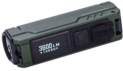 IMALENT BL50 LED Mini Taschenlampe 3600 Lumen, mit Weißer und UV-Licht, OLED-Display, Type-C Aufladbar Tactical Taschenlampen, für Camping, Wandern, Radfahren, Notfälle (Militärgrün)