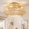 hummst Boho Rattan Ceiling Fan with Lighting and Remote Control, Quiet, 40 cm Bamboo Ceiling Light with Fan and Light, 6 Wind Speeds Timer for Bedroom, Dining Room