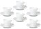 BORELLA SRL Set 6 Tazzine Tazze Caffè Sayonara in Porcellana con Piattini Bianco