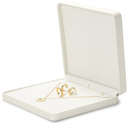 Papten Schmuckbox Schmuckaufbewahrung Schmuck Organizer Schmuck Display Schmuck Geschenkbox für Ring Ohrringe Halsketten (Weiß)