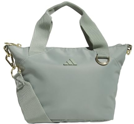 adidas Uni-Erwachsene Mini Tote for Women, Small Crossbody Bag Tragetasche, Premium/Silbergrün/Gold Metallic