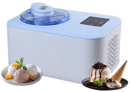 HASMI Machine à crème glacée Machine à crème glacée 1,2 l, compresseur de Grande capacité, réfrigération Domestique entièrement Automatique Sorbetière