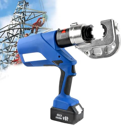 Dfdieratve Handhydraulische Kabelschuh-Crimper, Hydraulische Crimpzange Wiederaufladbar, Wiederaufladbare Crimpzange mit Digitalanzeige, zum Anschließen von Kupfer-/Aluminium-Kabelschuhen,EZ400