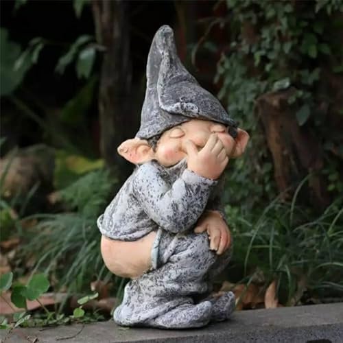 Tomtary Garden Gnomes Funny Garden Gnome Rude Gnomes Waterproof Resin Figurine Naughty Outdoor Statue Garden Ornaments for Lawn Yard Unusual Garden Gift Patio Porch Outdoor Decoration