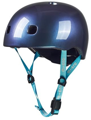 Micro | Casque Néochrome | Enfants | Finition Mate | Boucle Magnétique/Lumière LED intégrée | 2-5 Ans | Bleu | Taille S