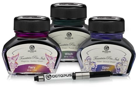 3 x 30 ml Sheen Fountain Pen Ink with Converter Set Magic